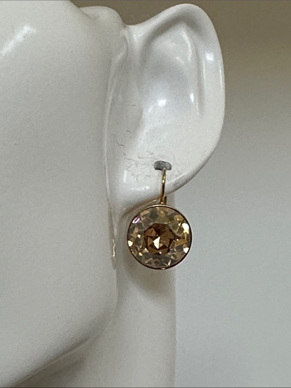 Swarovski Gold-Tone Champagne Crystal Drop Earrings